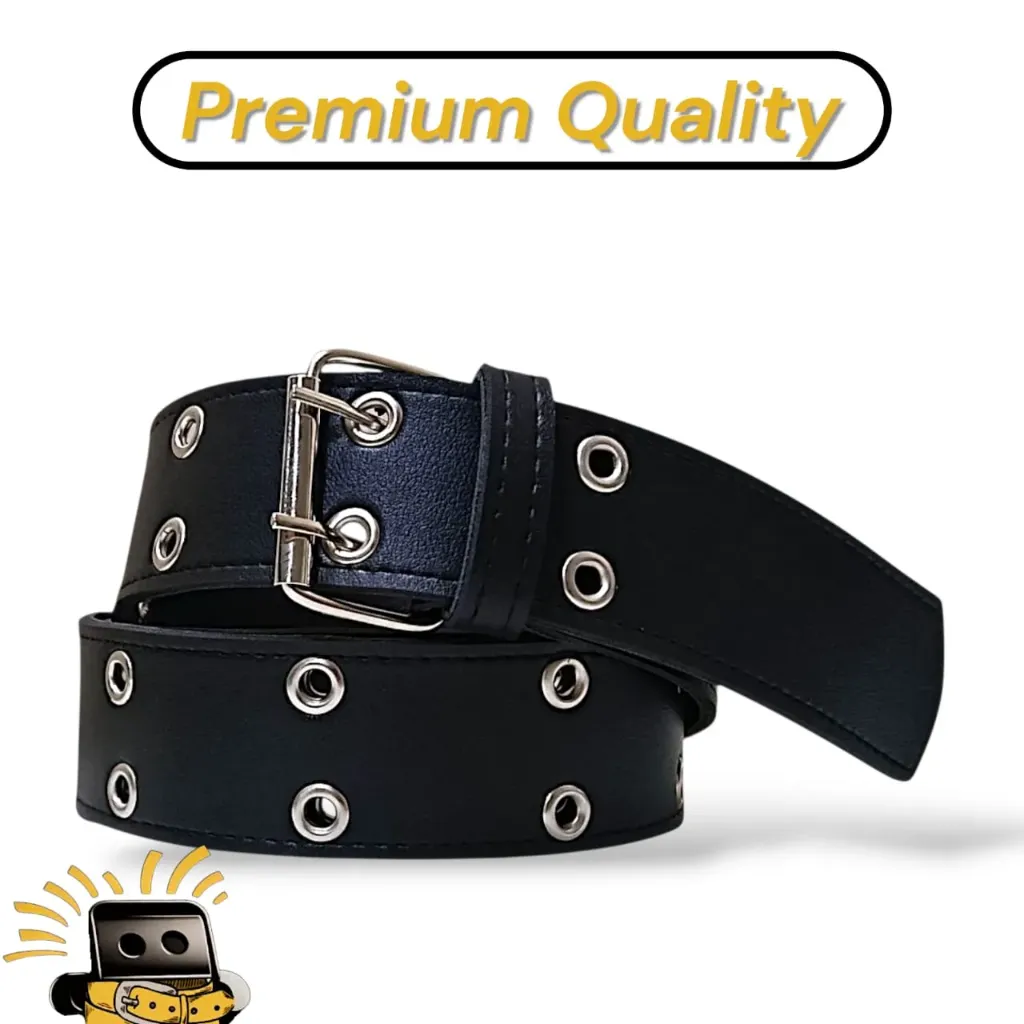 حزام جلد رفيع 2 شوكة حلقات مستوردة للنساء مقاس واحد تصميم مرن وقابل للتعديل للنساء - البنات - اطفال