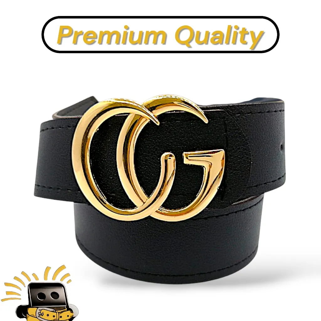 حزام حريمي جلد عالي الجودة - توكة C.G مستوردة - رفيع وأنيق للملابس والفساتين - مقاس قابل للتعديل (وان سايز) - موضة نسائي
